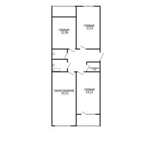 3-к квартира, вторичка, 82м2, 12/24 этаж