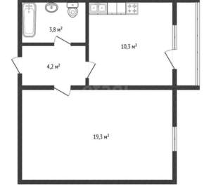 1-к квартира, вторичка, 37м2, 13/16 этаж