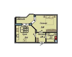 1-к квартира, вторичка, 40м2, 9/9 этаж