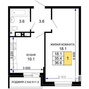 1-к квартира, вторичка, 37м2, 16/16 этаж