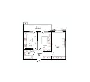 2-к квартира, вторичка, 56м2, 8/23 этаж