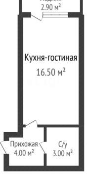 Студия квартира, вторичка, 24м2, 3/3 этаж