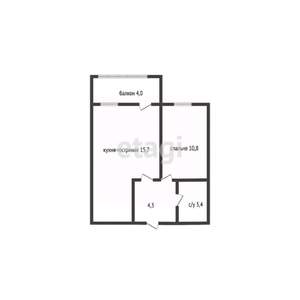 1-к квартира, вторичка, 35м2, 2/16 этаж