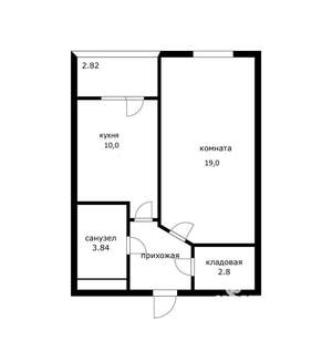 1-к квартира, вторичка, 40м2, 4/19 этаж