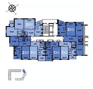1-к квартира, вторичка, 45м2, 10/19 этаж