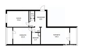 2-к квартира, вторичка, 65м2, 9/12 этаж