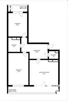 2-к квартира, вторичка, 86м2, 8/16 этаж