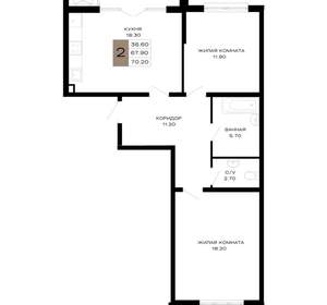 2-к квартира, вторичка, 68м2, 3/21 этаж