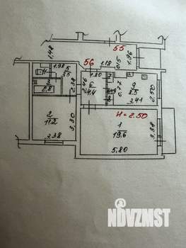 2-к квартира, вторичка, 53м2, 7/12 этаж