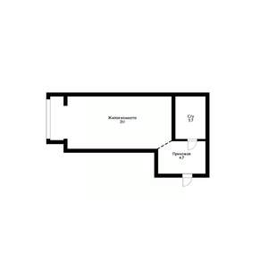 Студия квартира, вторичка, 30м2, 6/6 этаж