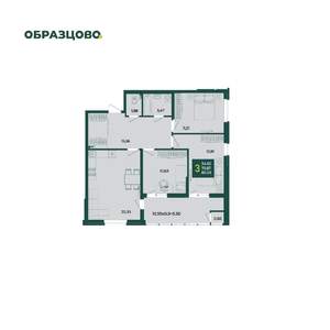 3-к квартира, вторичка, 82м2, 2/18 этаж