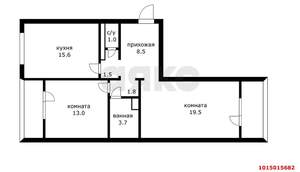 2-к квартира, вторичка, 73м2, 9/12 этаж