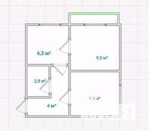 1-к квартира, вторичка, 32м2, 5/5 этаж