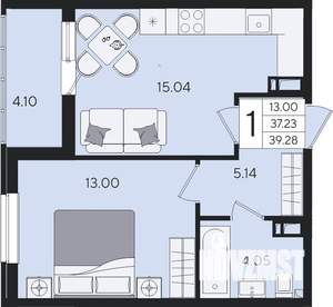 1-к квартира, вторичка, 39м2, 8/8 этаж