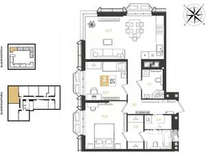 2-к квартира, вторичка, 68м2, 14/18 этаж