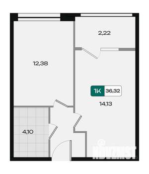 1-к квартира, вторичка, 36м2, 7/9 этаж