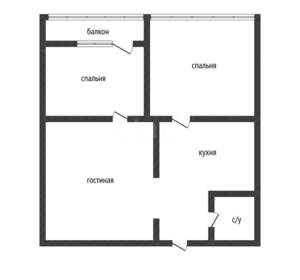2-к квартира, вторичка, 39м2, 4/19 этаж