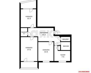 3-к квартира, вторичка, 77м2, 4/9 этаж