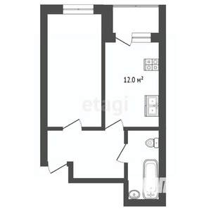 1-к квартира, вторичка, 44м2, 8/18 этаж