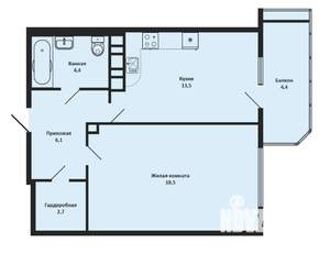 1-к квартира, вторичка, 46м2, 13/20 этаж