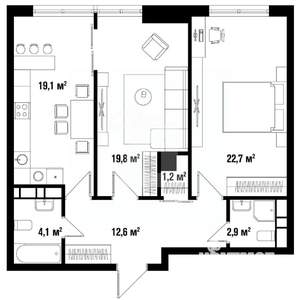 2-к квартира, вторичка, 81м2, 15/15 этаж
