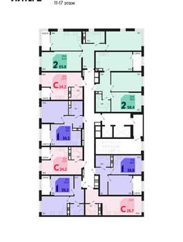 1-к квартира, вторичка, 37м2, 17/18 этаж