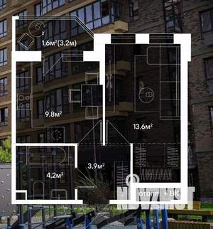 1-к квартира, вторичка, 32м2, 4/9 этаж