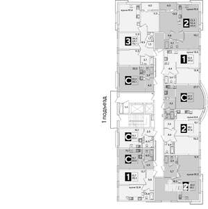 2-к квартира, вторичка, 61м2, 6/16 этаж