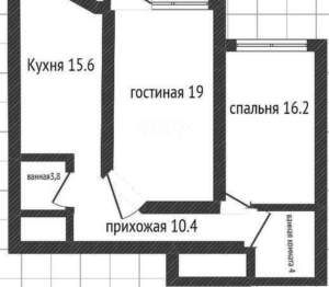 2-к квартира, сданный дом, 71м2, 4/17 этаж