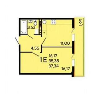 1-к квартира, вторичка, 37м2, 8/8 этаж