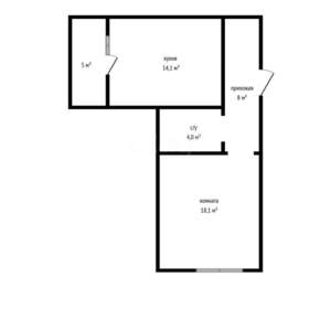 1-к квартира, вторичка, 44м2, 5/16 этаж