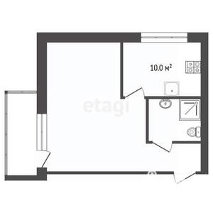 Студия квартира, вторичка, 28м2, 3/6 этаж