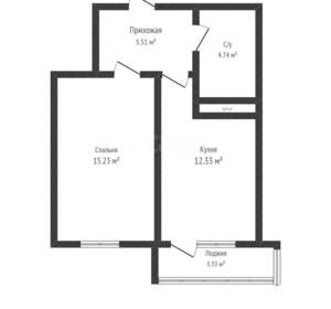 1-к квартира, вторичка, 40м2, 15/24 этаж