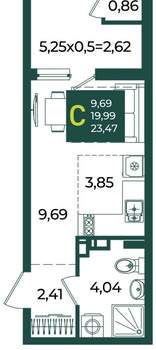 Студия квартира, вторичка, 23м2, 5/18 этаж