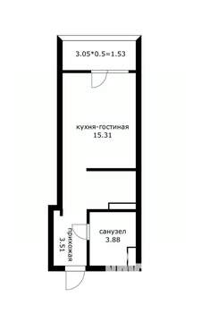 Студия квартира, вторичка, 24м2, 14/18 этаж