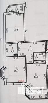 2-к квартира, вторичка, 72м2, 4/9 этаж