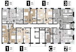 1-к квартира, вторичка, 44м2, 14/16 этаж
