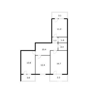 3-к квартира, вторичка, 80м2, 5/12 этаж