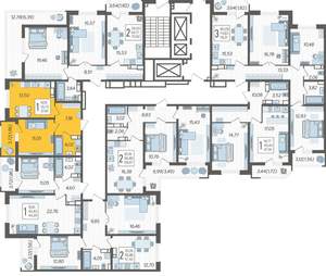 1-к квартира, строящийся дом, 38м2, 19/23 этаж