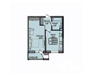 1-к квартира, вторичка, 41м2, 7/18 этаж