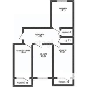 3-к квартира, вторичка, 92м2, 6/12 этаж