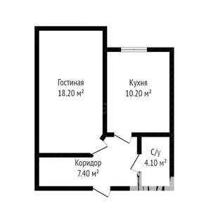 1-к квартира, вторичка, 40м2, 4/4 этаж