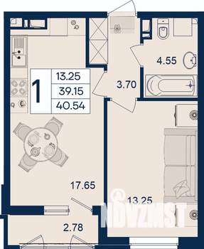 1-к квартира, вторичка, 41м2, 5/18 этаж