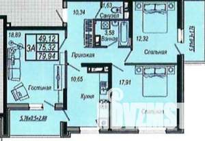 3-к квартира, вторичка, 80м2, 4/22 этаж