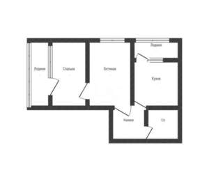 2-к квартира, вторичка, 56м2, 2/24 этаж