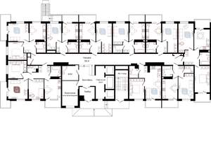 1-к квартира, сданный дом, 41м2, 1/22 этаж