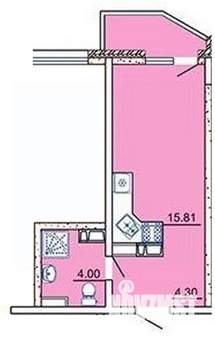 Студия квартира, вторичка, 26м2, 16/17 этаж
