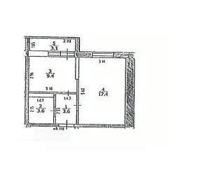1-к квартира, вторичка, 35м2, 6/9 этаж