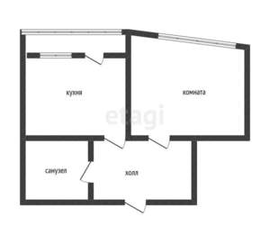 1-к квартира, вторичка, 35м2, 6/6 этаж