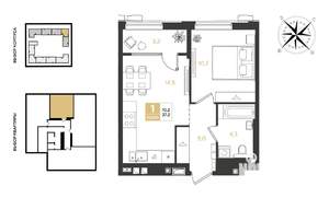 1-к квартира, вторичка, 37м2, 2/18 этаж